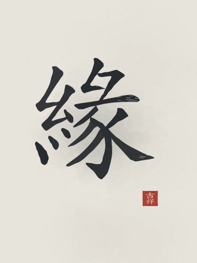 Destin à l'encre, riz gris : 緣 (yuán), Lien du destin, rencontre prédestinée