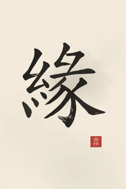 Destin à l'encre, papier xuan, tableau caractère chinois destin