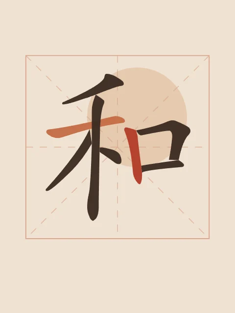 Harmonie en aplats, terre cuite, tableau caractère chinois harmonie
